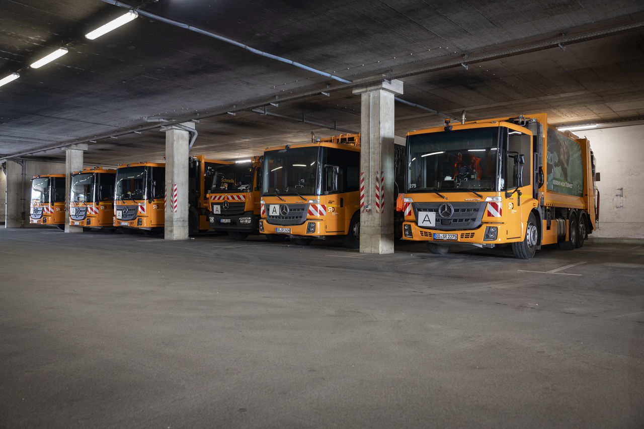 Econic municipal vehicles in the depot